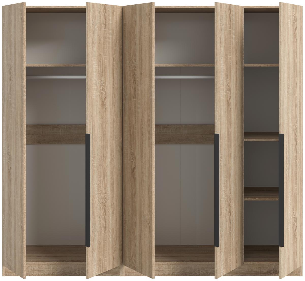 Drehtürenschrank Kopenhagen Sonoma Eiche, B: 200 Cm - Sonoma Eiche, MODERN, Holzwerkstoff (200/181/52cm) - MID.YOU