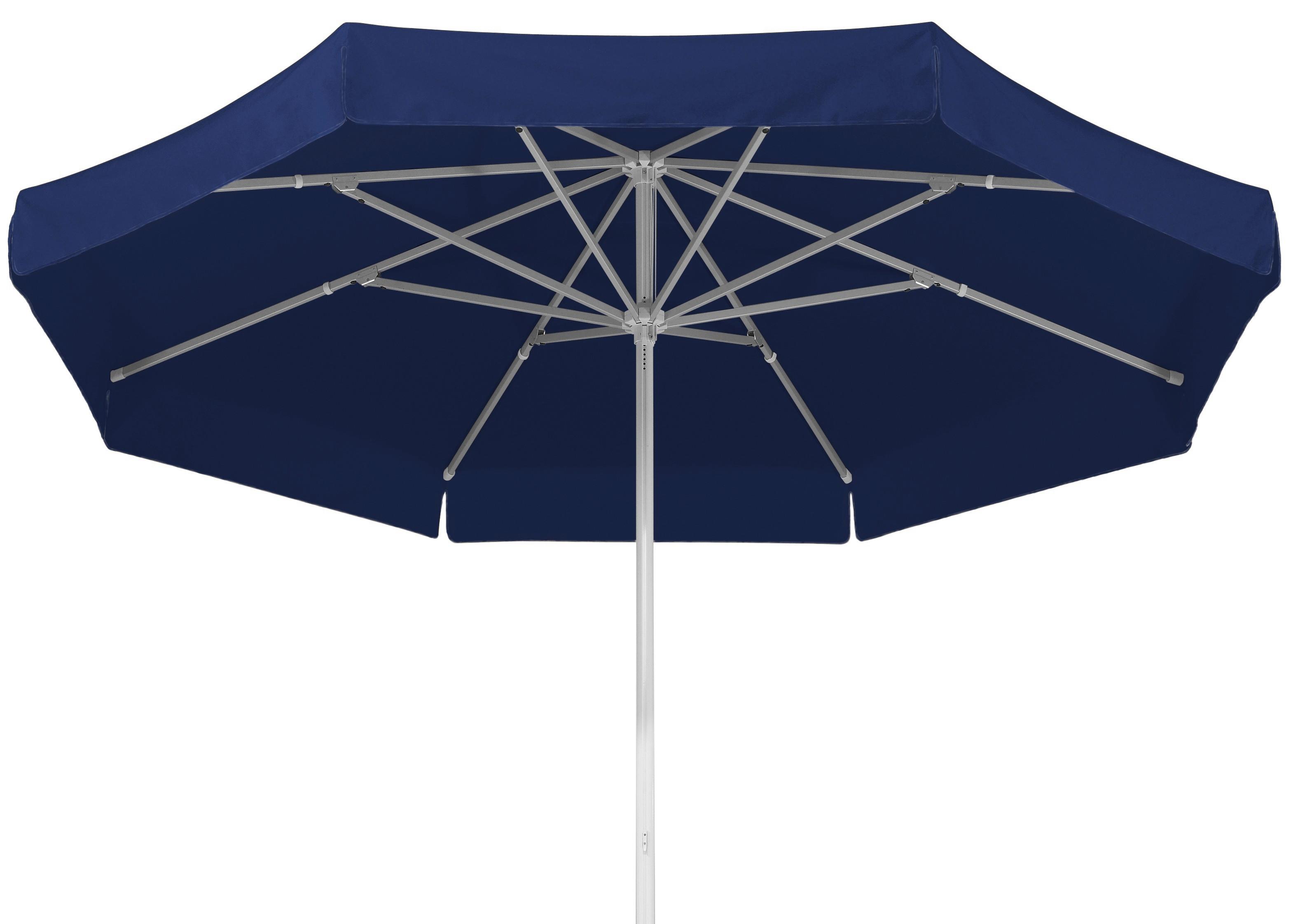 Sonnenschirm Jumbo DM: 300 cm mit Schutzhülle Blau - Blau/Silberfarben, Natur, Textil/Metall (300cm) - Schneider