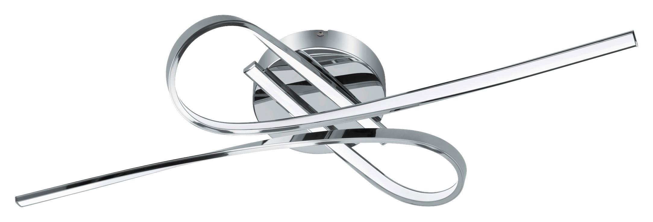 LED-Deckenleuchte Selvina L: 70 cm Geschwungen - Chromfarben/Weiß, MODERN, Kunststoff/Metall (70/42/15cm) - Eglo