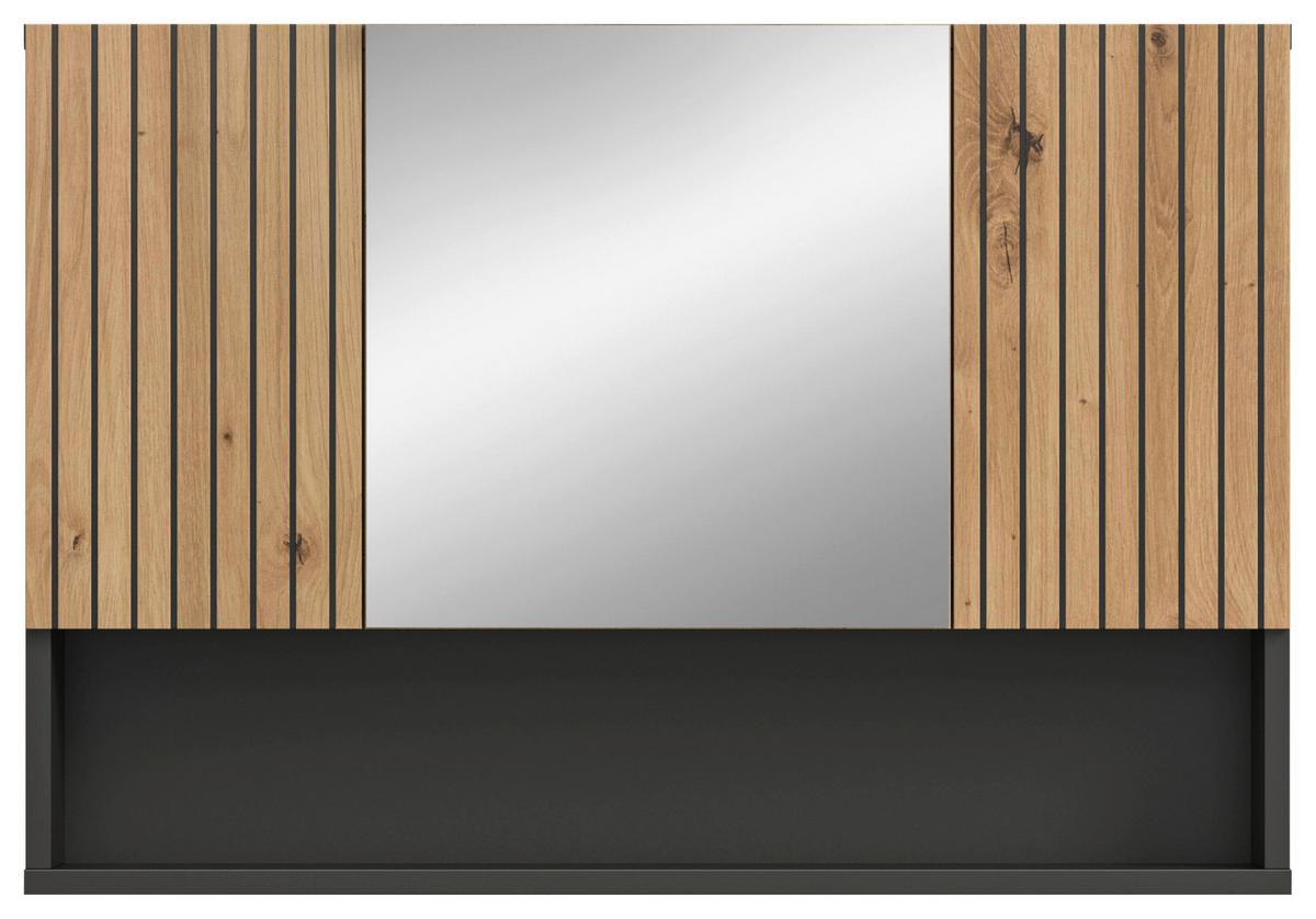 SPIEGELSCHRANK Mone Eiche Dekor B: 80cm - Eiche Artisan, Basics, Glas/Holzwerkstoff (80/55/17cm) - MID.YOU