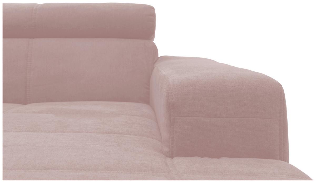 Wohnlandschaft Brandon Kopfteilverstellung Pink - Schwarz/Rosa, Design, Textil (228/359/175cm) - MID.YOU