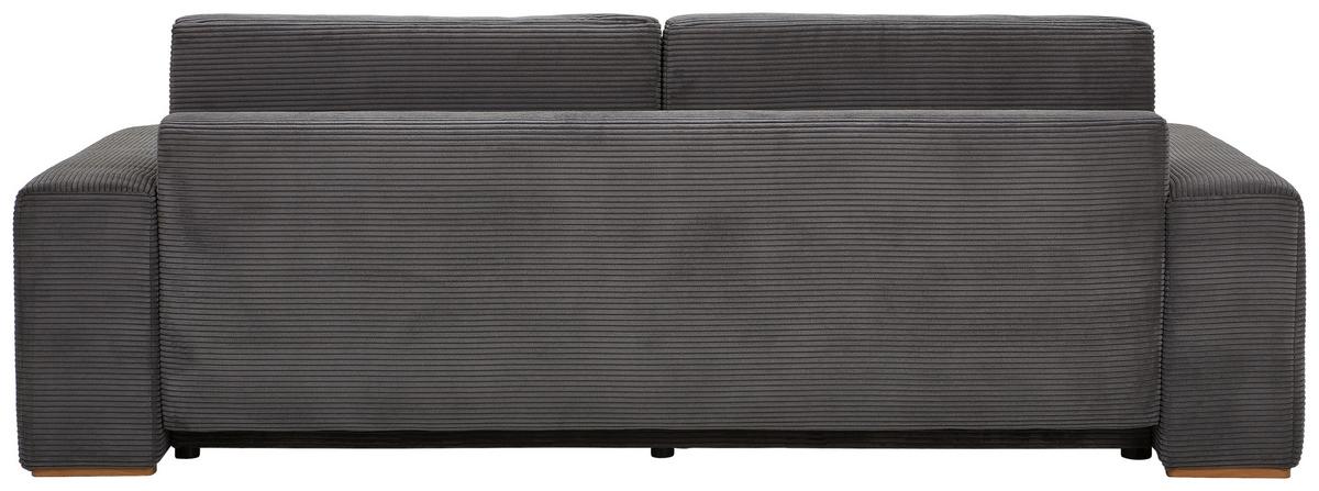 Schlafsofa Vouge Grau Bettkasten, B: 255 Cm - Buchefarben/Schwarz, KONVENTIONELL, Textil (255/86/123cm) - Livetastic