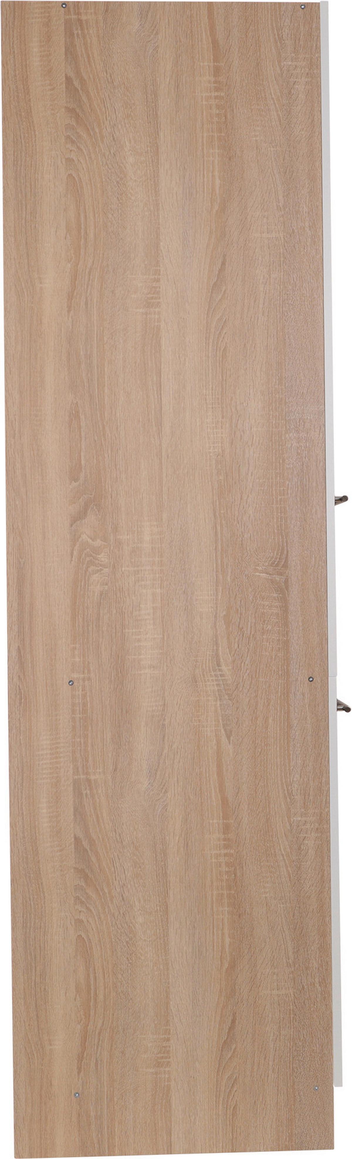 Apothekerschrank Merle Weiß, Eiche Dekor B:30cm - Eichefarben/Weiß, Basics, Holzwerkstoff (30/200/60cm) - Respekta