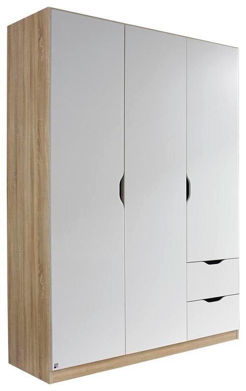 Skriňa Freising - biela/dub sonoma, Moderný, kompozitné drevo (136/197/54cm) - MID.YOU