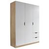 Drehtürenschrank grifflos 136cm Freising, Weiß Dekor - Weiß/Sonoma Eiche, MODERN, Holzwerkstoff (136/197/54cm) - Rauch Möbel