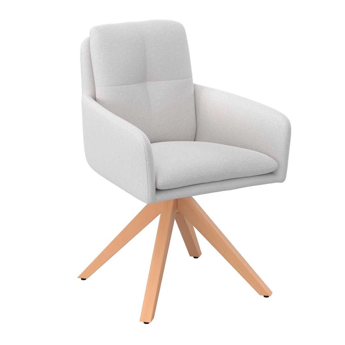 ŽIDLE S PODRUČKAMI FINJA - bílá/barvy buku, Moderní, kov/dřevo (59/97/63cm) - Bessagi Home