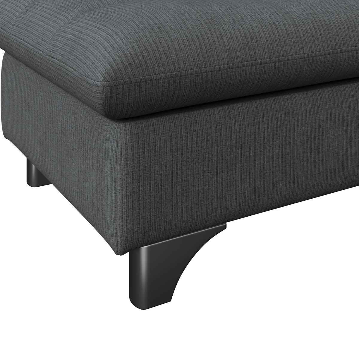 Hocker Gemini Graphitfarben, B: 108cm - Chromfarben/Graphitfarben, KONVENTIONELL, Textil (108/46/108cm)