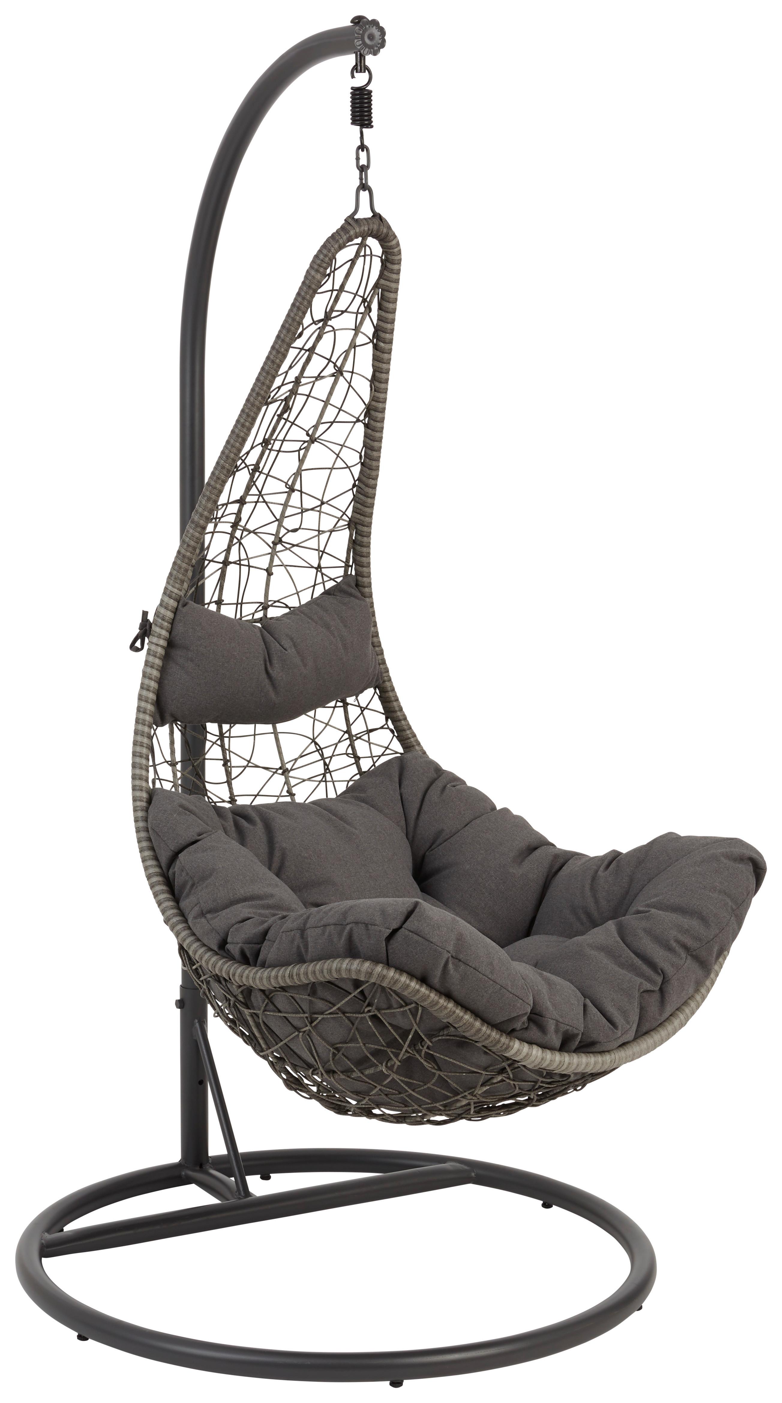 Függőfotel Kim - fekete/szürke, Modern, műanyag/textil (100/199/100cm) - Luca Bessoni