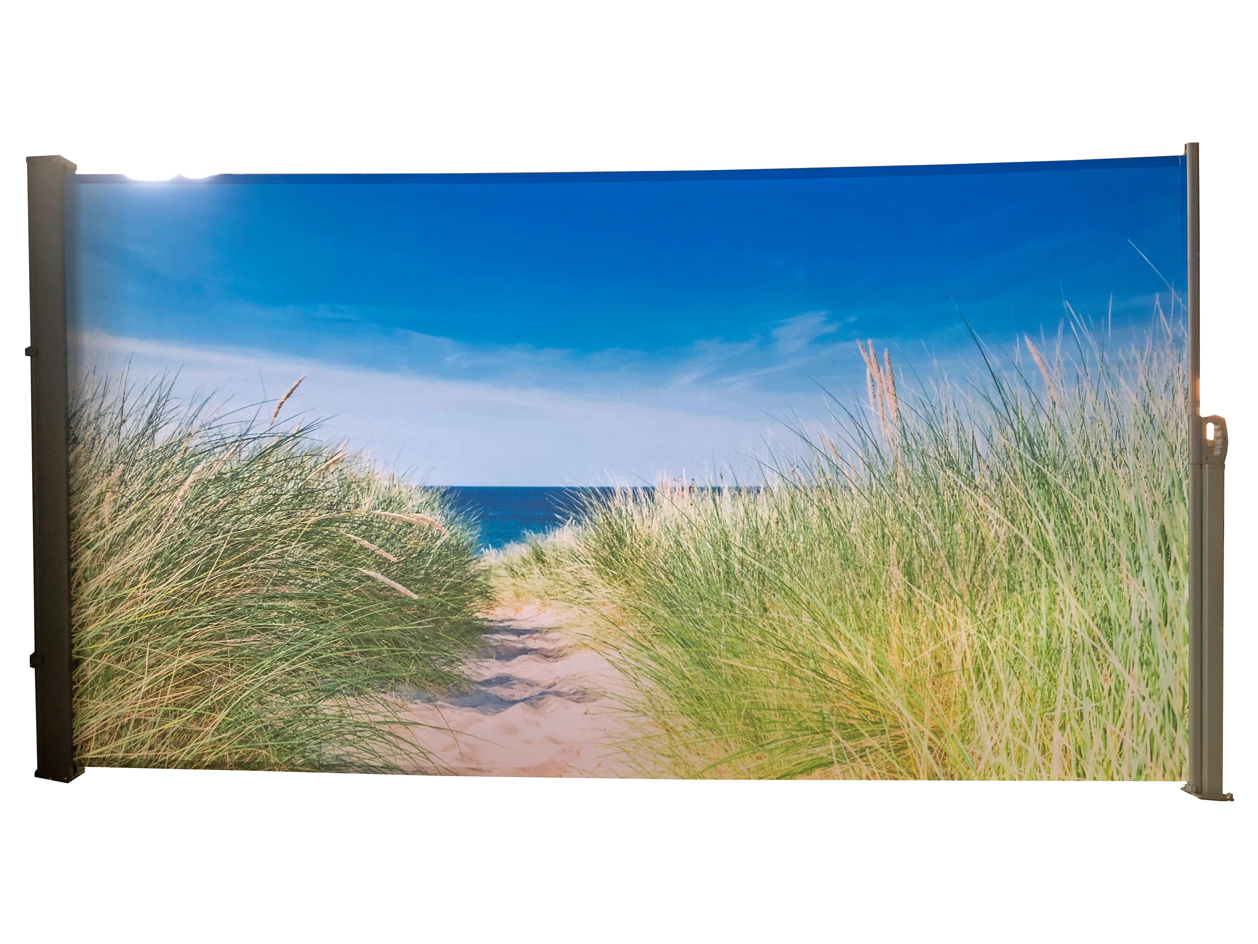 Markise NORDSEEKÜSTE aus Kunststoff mit Dünen-Motiv