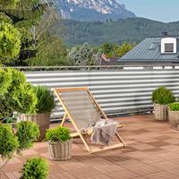SICHTSCHUTZ BALKONBL. SYLT 0,9X5M, - Weiß/Grau, Basics, Kunststoff (500/90cm) - Windhager