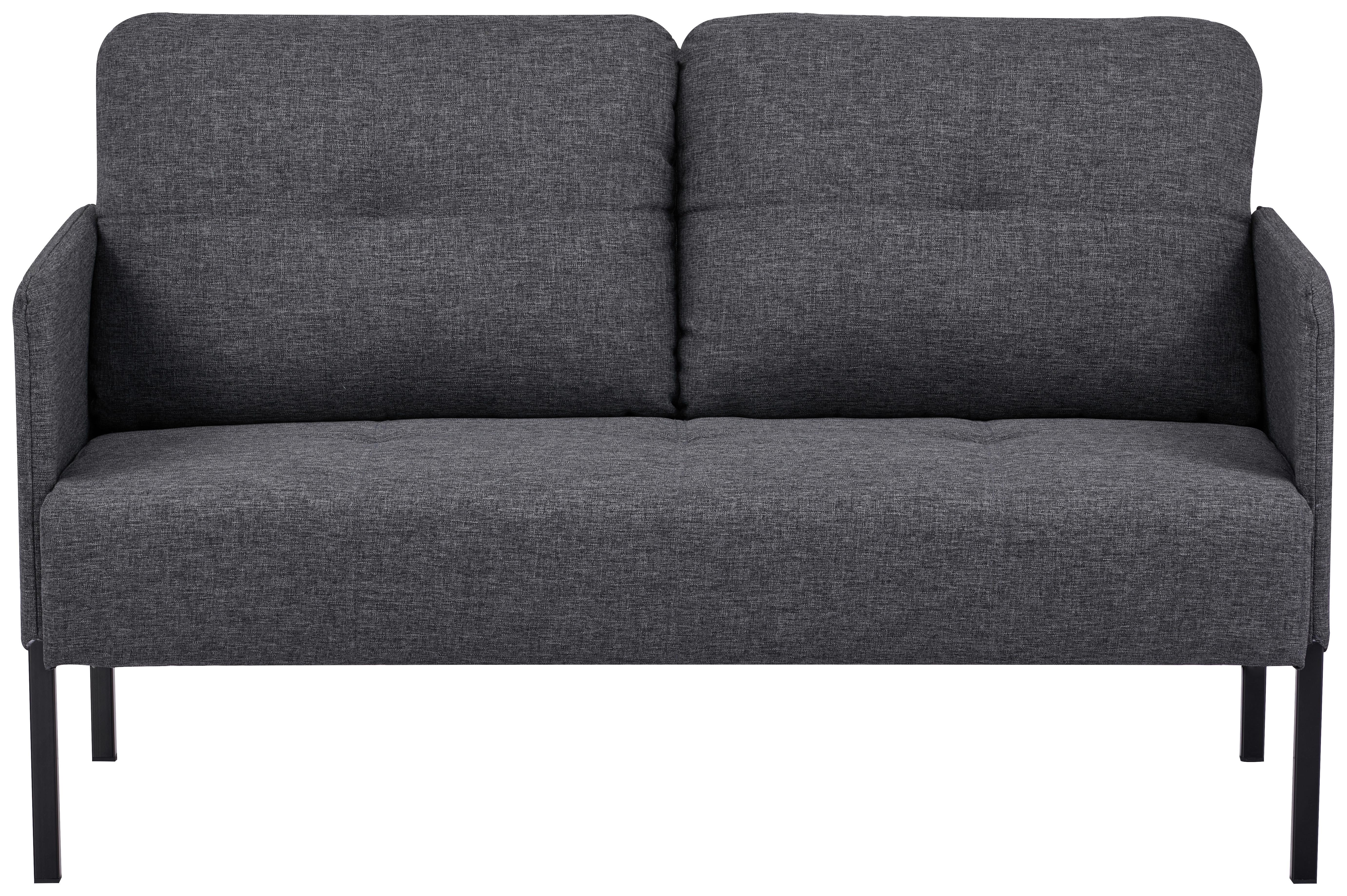 Sofa Milon Grau B: 126 cm - Schwarz/Grau, MODERN, Textil (126/79/70,5cm) - P & B