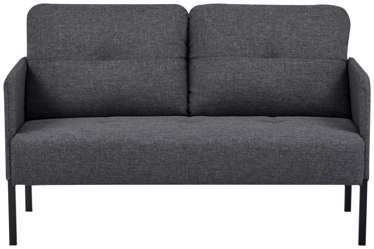 Sofa Milon Grau B: 126 cm - Schwarz/Grau, MODERN, Textil (126/79/70,5cm) - P & B