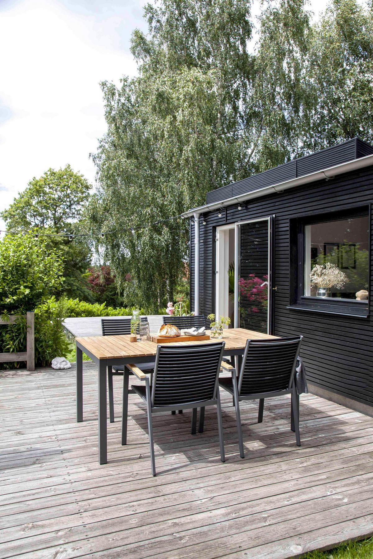 Gartentisch Mood Extreme Teakholz/Metall L 167,5 cm - Anthrazit/Teakfarben, KONVENTIONELL, Holz/Metall (167,5/100/74cm) - Gardenson