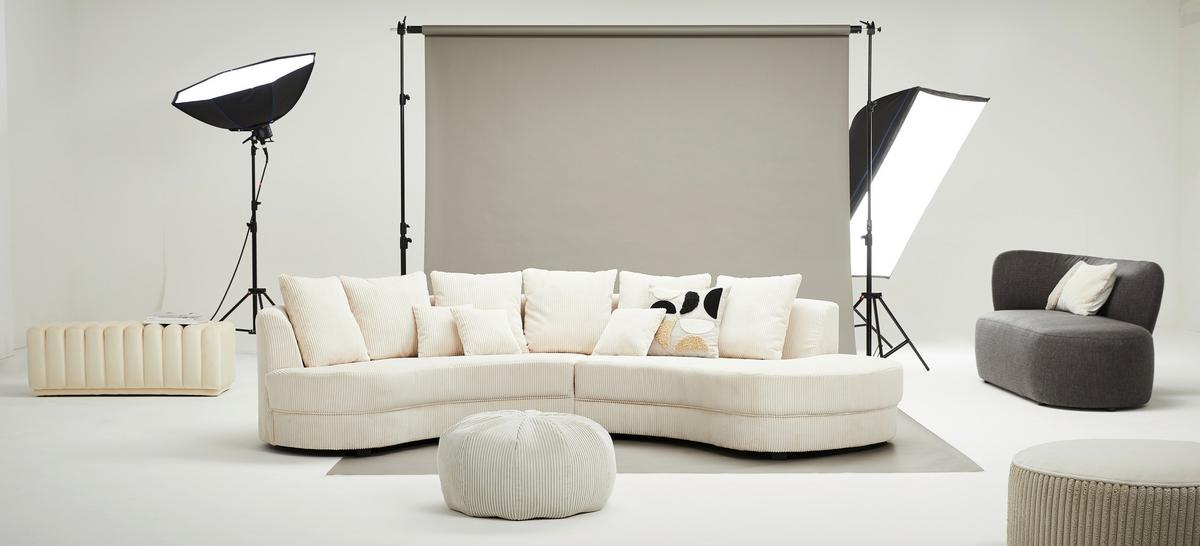 Wohnlandschaft Limoncello Beige S: 300/160 Cm - Beige/Schwarz, Design, Textil (300/160cm) - Livetastic