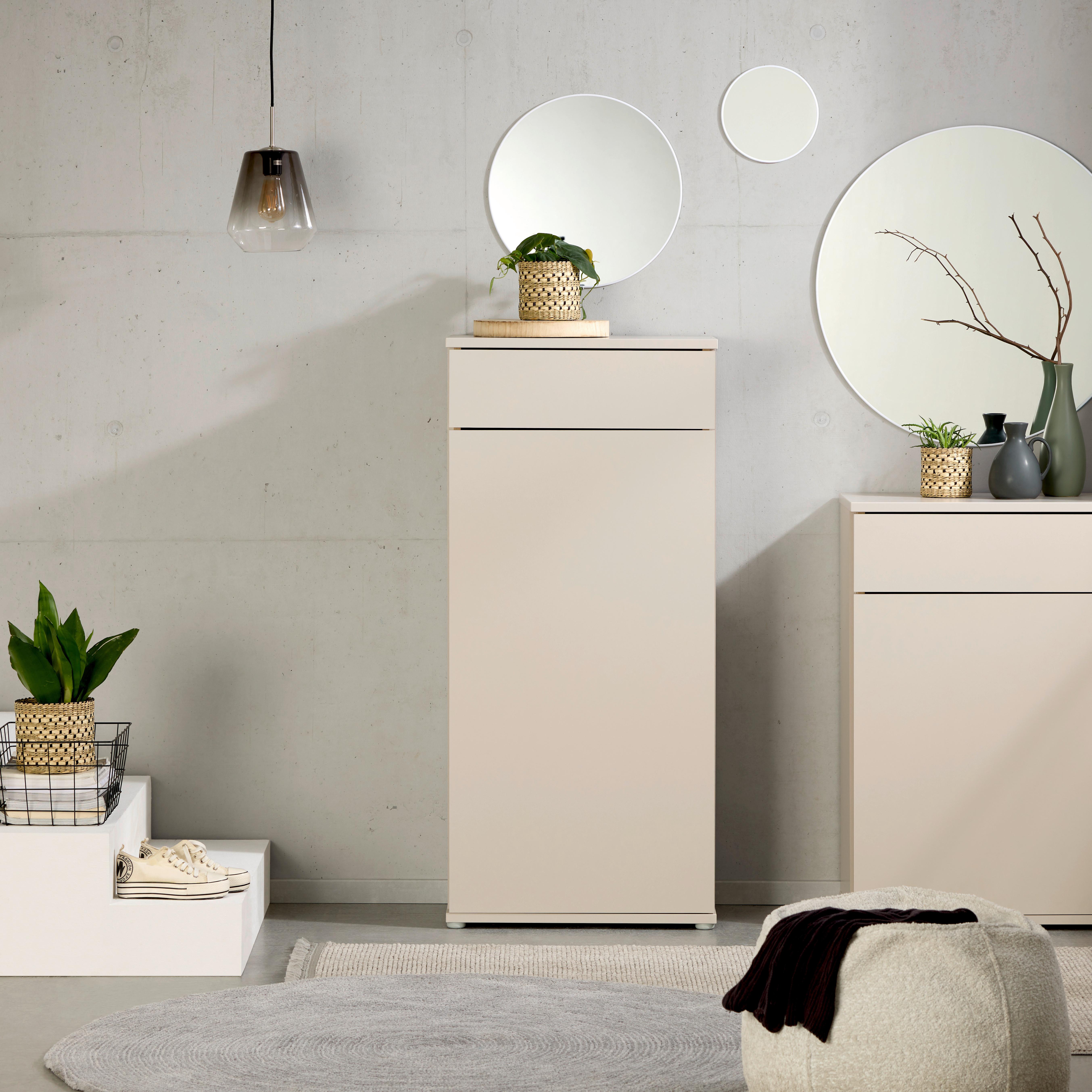 Schuhschrank Antonio Kaschmir H: 134 Cm - Kaschmir/Eiche Artisan, Trend, Holzwerkstoff (61/133,3/37,5cm)