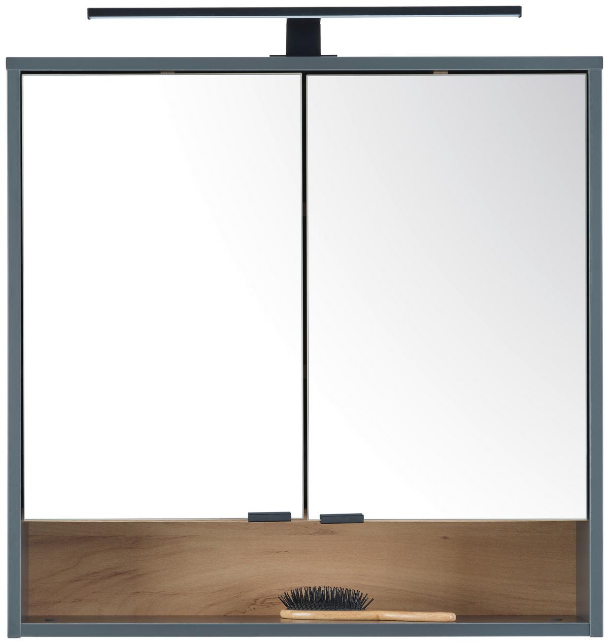 Badezimmer Fabio Eiche Dekor/Anthrazit B: 150cm - Anthrazit/Eiche Artisan, MODERN, Glas/Holzwerkstoff (150/170/33cm)