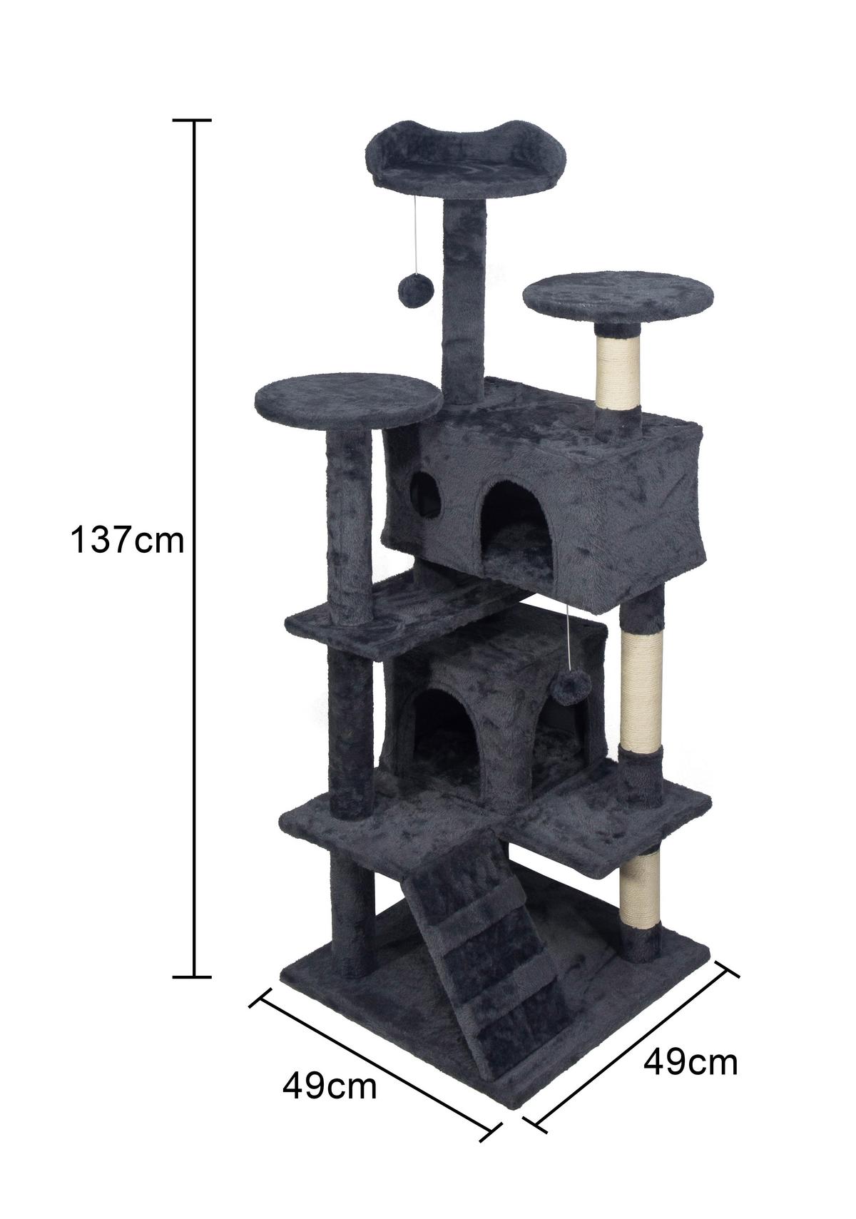 ŠKRABACÍ STROM PRO KOČKY MUFFIN - tmavě šedá, Konvenční, karton/kompozitní dřevo (49/49/137cm) - Mömax