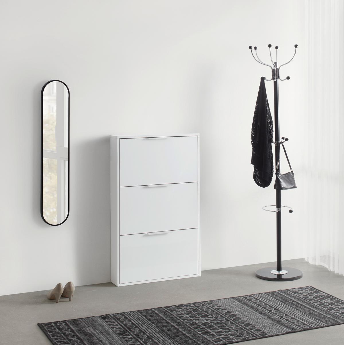 Vyklápěcí botník Espresso, lesklá bílá, š: 65 cm - bílá/vysoce lesklá bílá, Konvenční, kompozitní dřevo (65/106/15cm) - Mömax