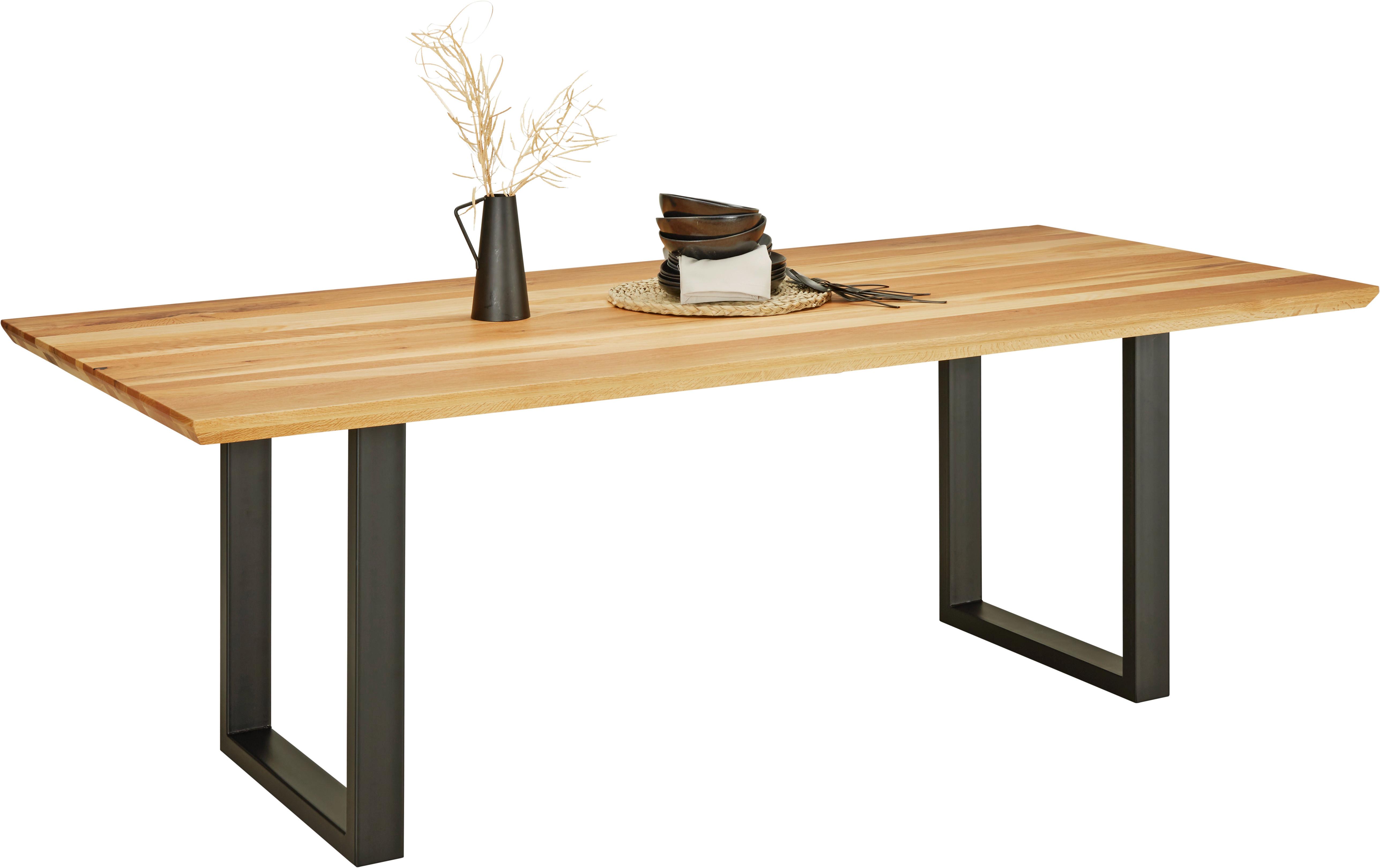 JÍDELNÍ STŮL PALAIS - černá/barvy dubu, Moderní, kov/dřevo (160/90/77cm) - Premium Living