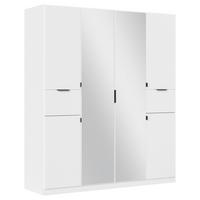 Drehtürenschrank Ticao Weiß B: 181 cm - Silberfarben/Weiß, MODERN, Holzwerkstoff (181/210/54cm) - Rauch Möbel