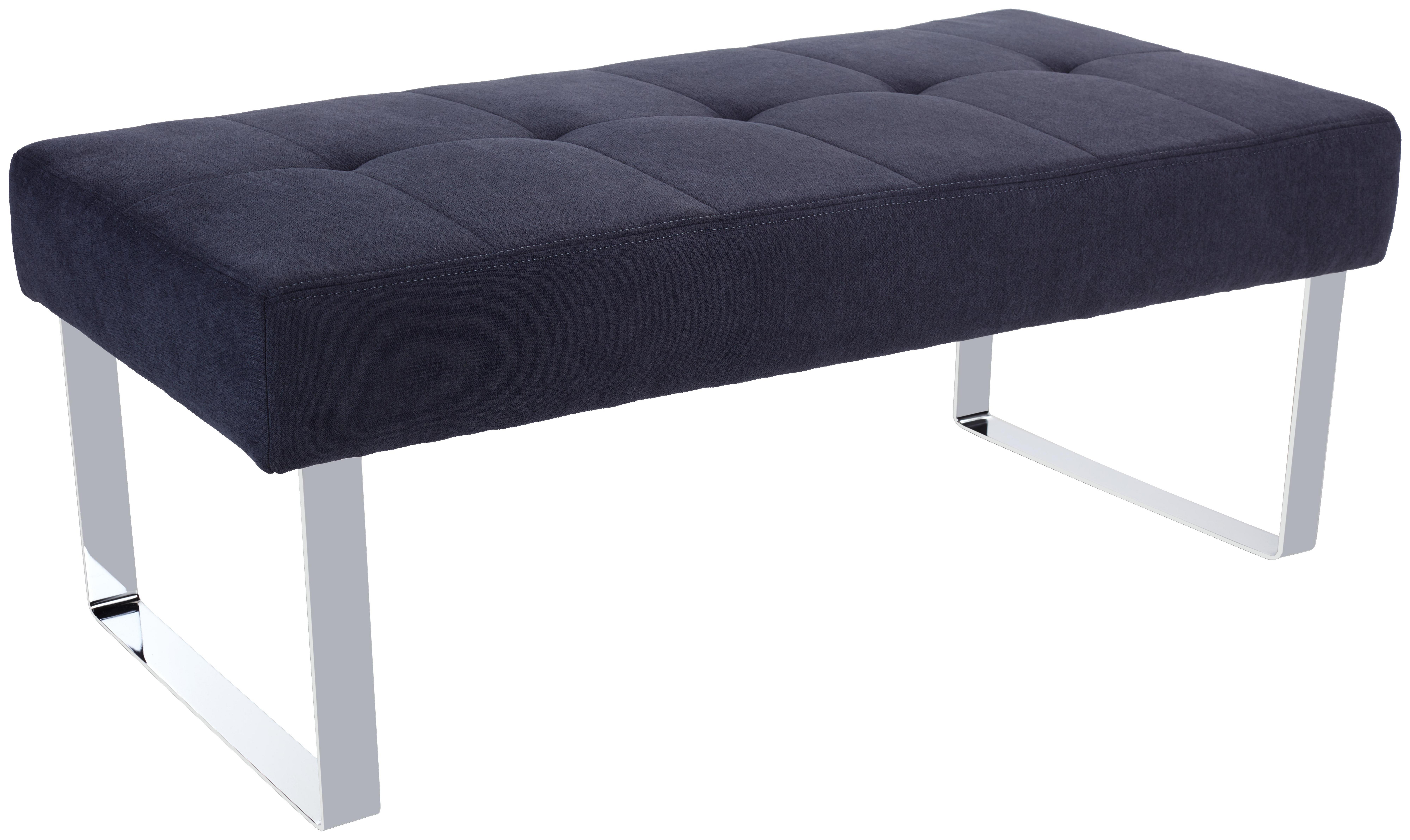 Sitzbank Cres - Chromfarben/Grau, MODERN, Holz/Textil (140/49/47cm)