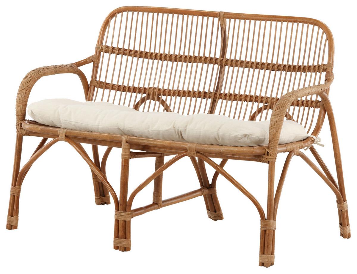 Loungesofa Nella Aus Holz - Naturfarben/Weiß, KONVENTIONELL, Holz (130/93/82cm) - Gardenson