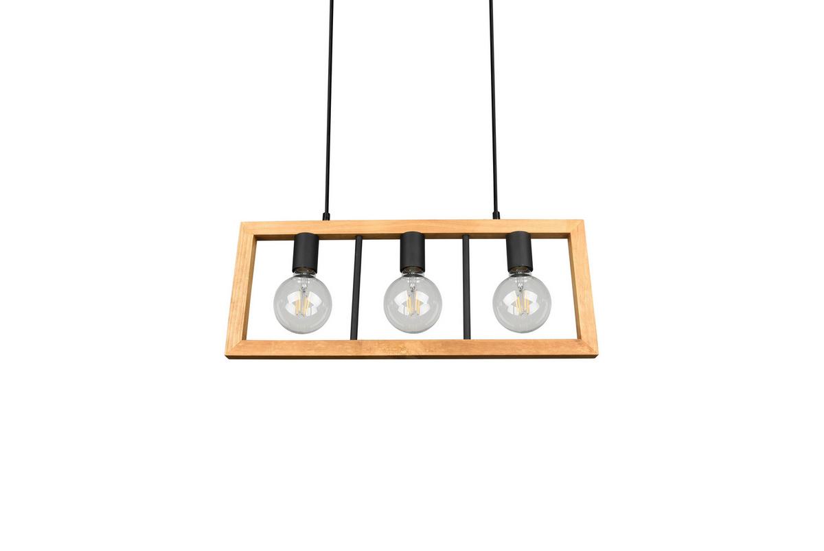 Pendelleuchte 313800332 Agra - Schwarz/Braun, Natur, Holz/Metall (60/150/8,5cm) - Trio Leuchten