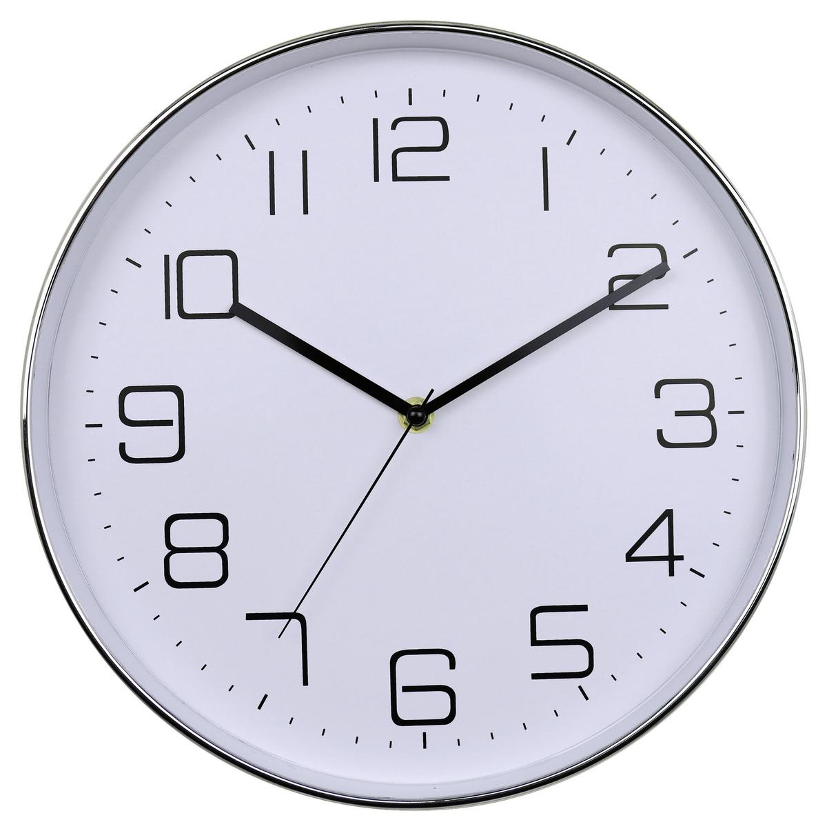 Wanduhr Naomi Versch. Designs, D: 30 Cm - Silberfarben, Basics, Kunststoff (30cm) - Ondega