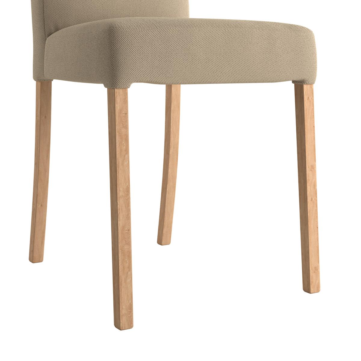 Vierfußstuhl Emma Ii Webstoff Beige, B: 43 Cm - Eichefarben/Beige, KONVENTIONELL, Holz/Textil (43/91/58cm)