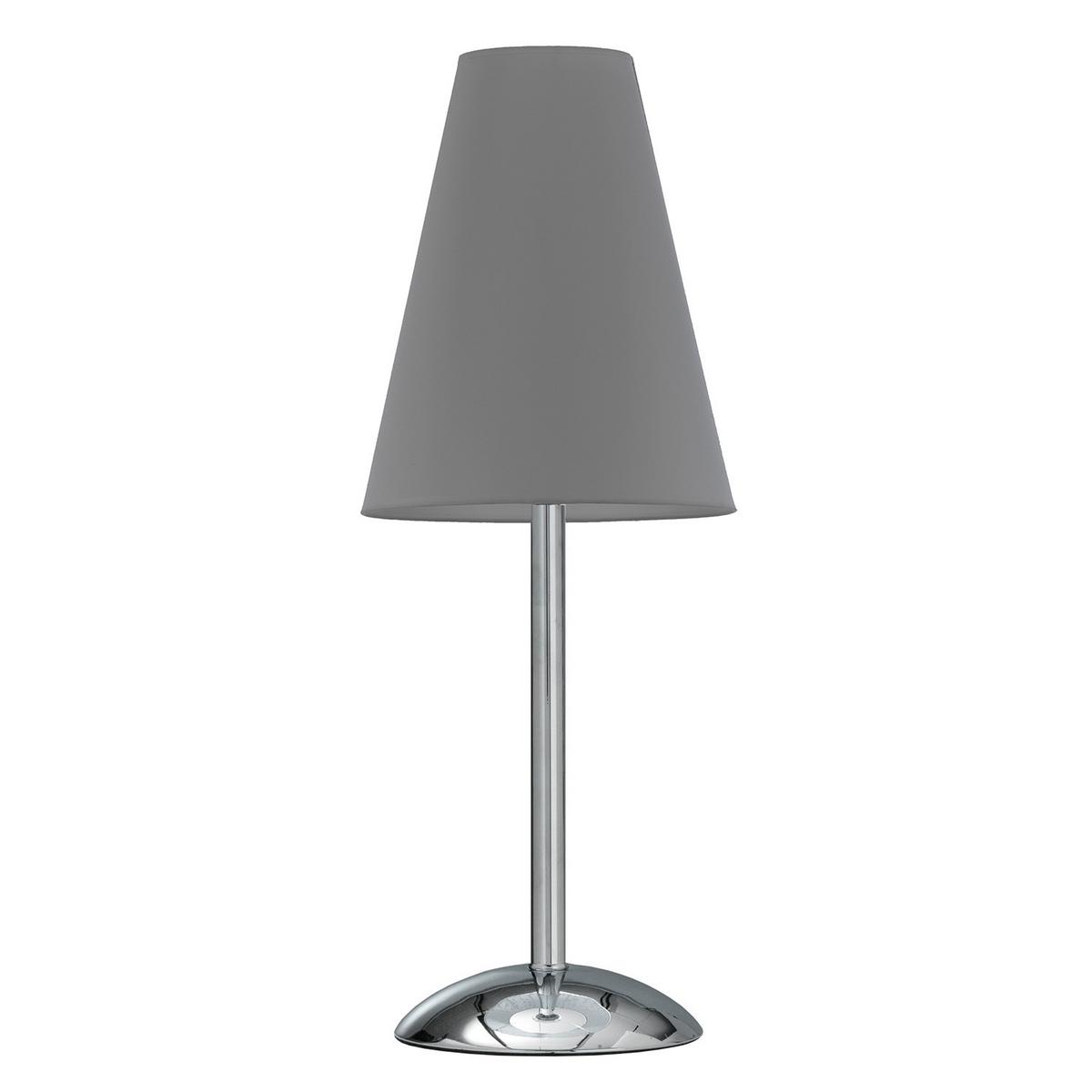 Tischleuchte 4917/lgg - Chromfarben/Grau, KONVENTIONELL, Textil/Metall (20/54cm)