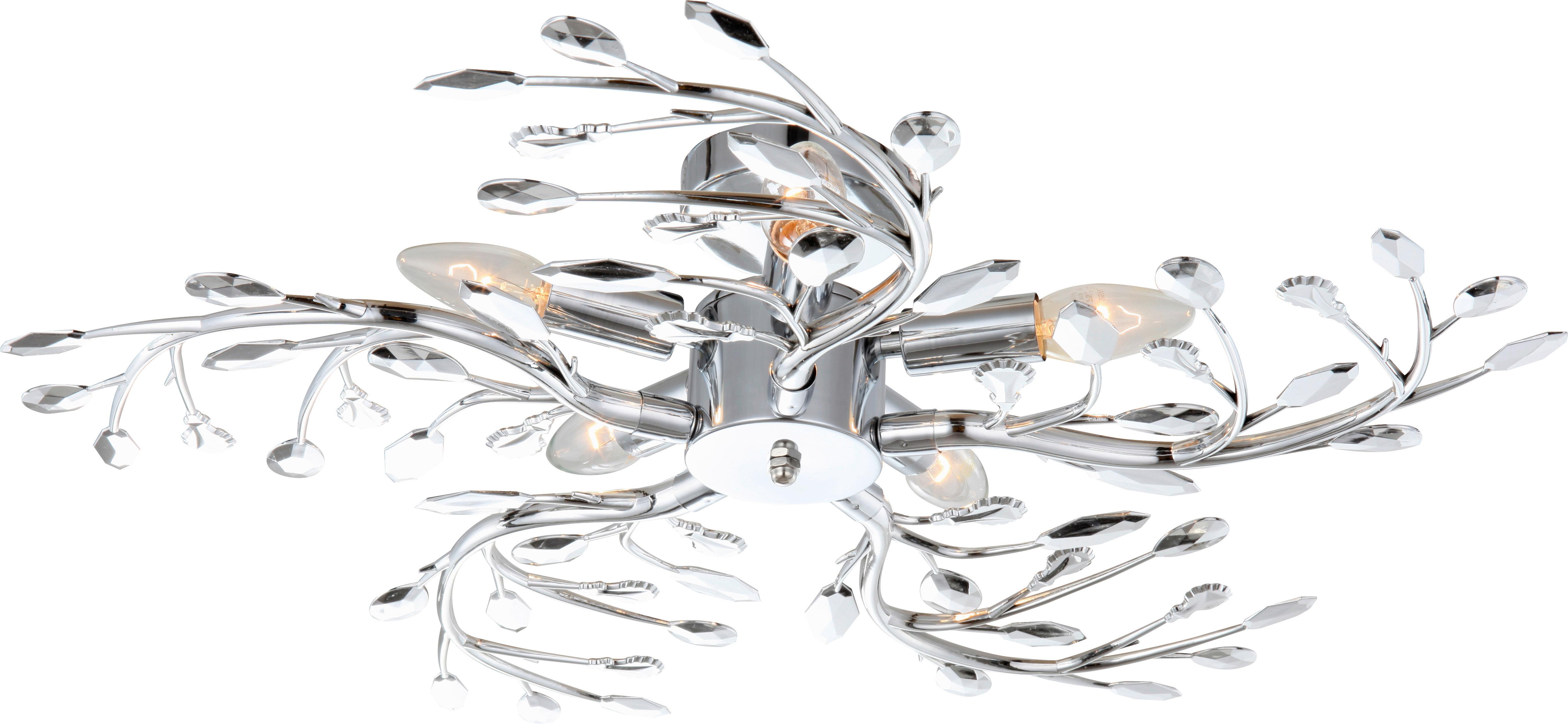 Deckenleuchte 68546-5 - Chromfarben, KONVENTIONELL, Kunststoff/Metall (65/16cm) - Globo