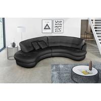 Ecksofa Bretania Schwarz S: 113x300 cm - Schwarz, Design, Leder/Textil (113/300cm) - Livetastic