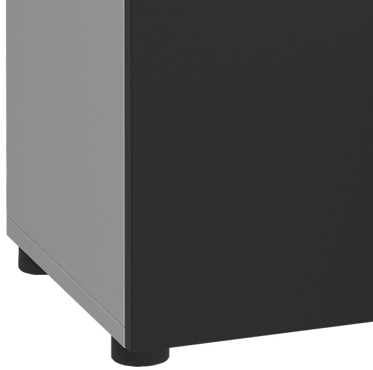 Waschbeckenunterschrank Flandu B: 61 cm Schwarz/Weiß Dekor - Schwarz/Weiß, KONVENTIONELL, Holzwerkstoff (61/51/32cm) - MID.YOU