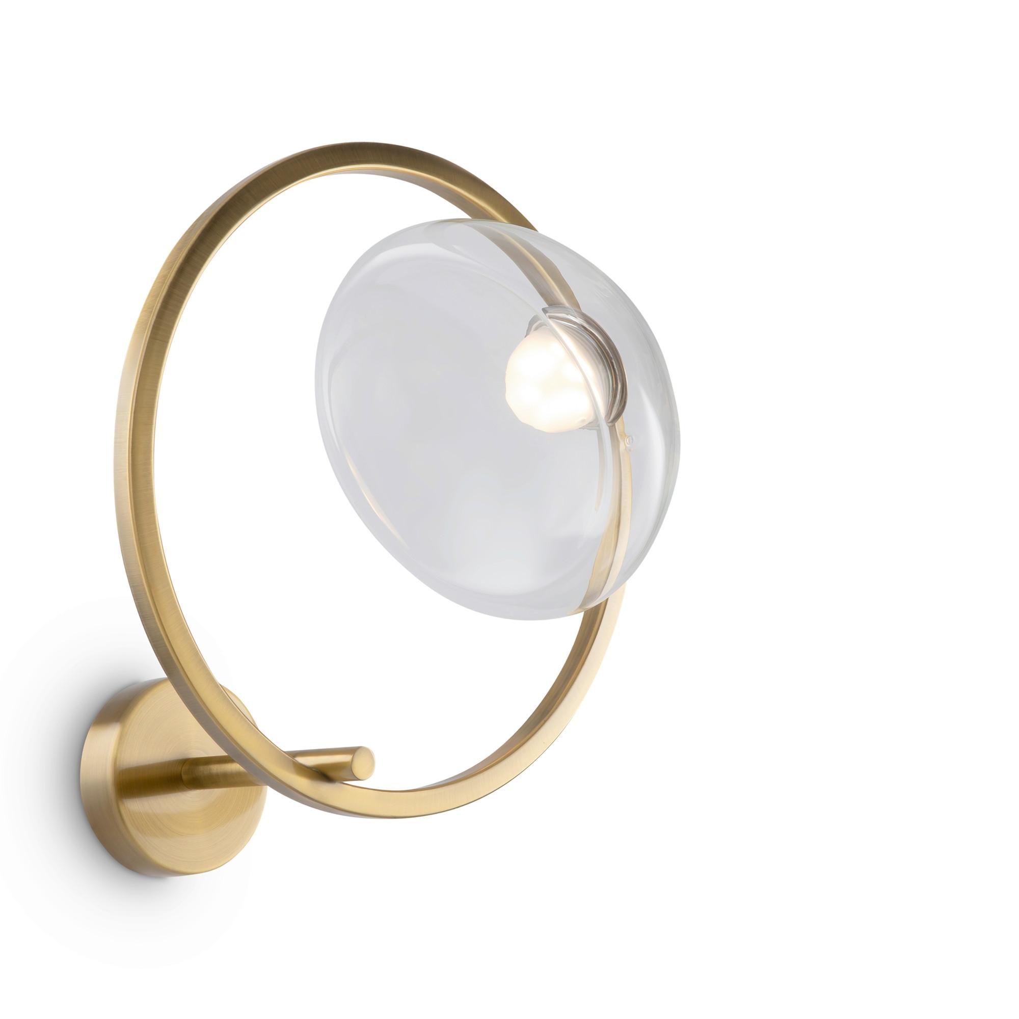 Wandleuchte Lunare - Transparent/Messingfarben, Trend, Glas/Metall (35/32/22cm) - MAYTONI