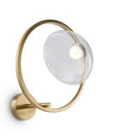 Wandleuchte Lunare - Transparent/Messingfarben, Trend, Glas/Metall (35/32/22cm) - MAYTONI