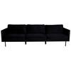 3-Sitzer-Sofa Zoom - Schwarz, Design, Textil/Metall (260/78/80cm) - Livetastic