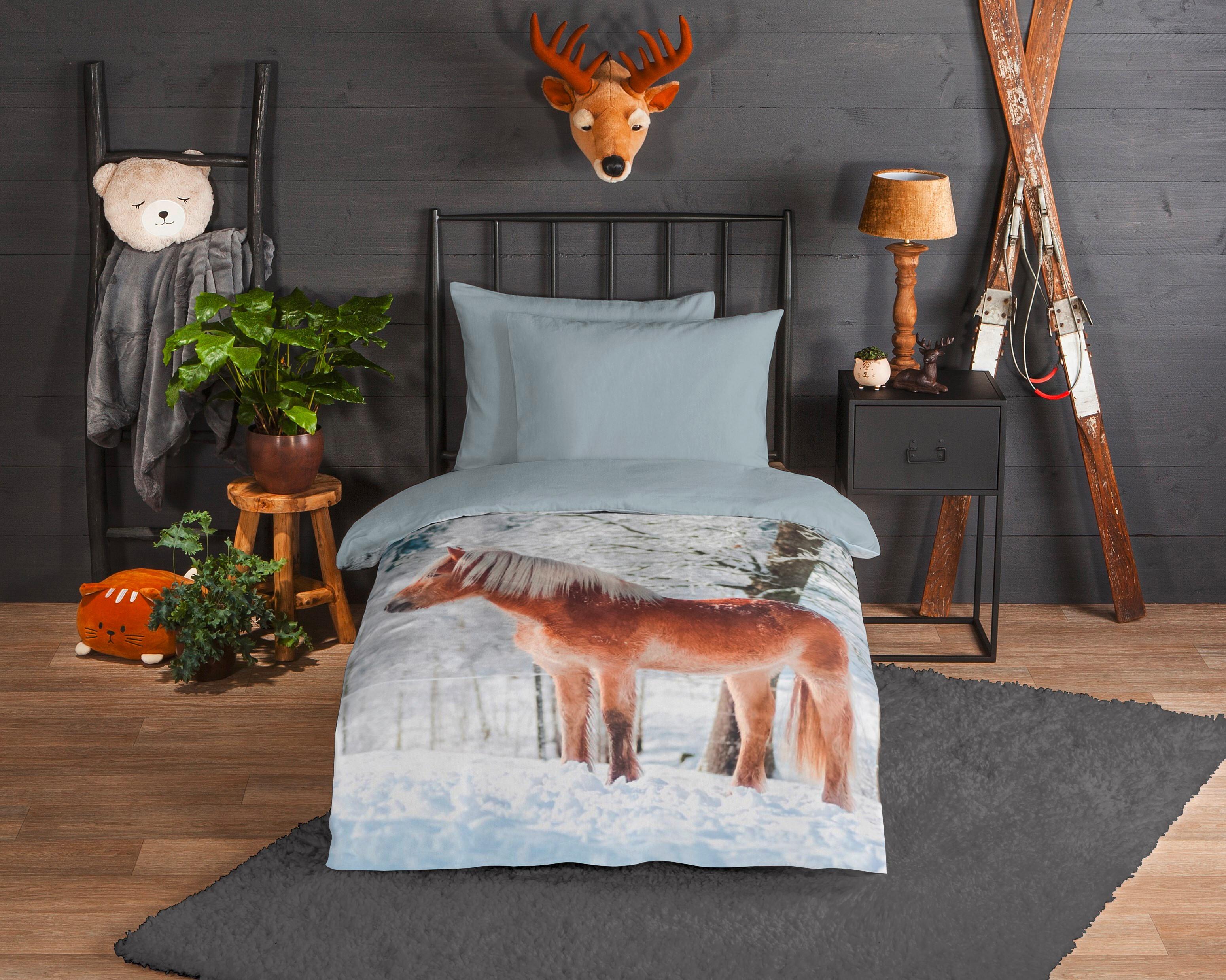 Bettwäsche Scarlett Grau 140x200 cm - Grau, Trend, Textil (140/200cm)