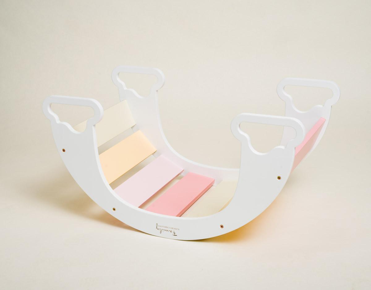 Wippe The Sway Rainbow - Multicolor/Weiß, Basics, Holz (40/75/37cm)