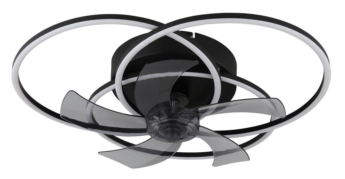 Deckenventilator 03645 Alia - Hellgrau/Schwarz, Design, Kunststoff/Metall (58/17,5cm) - Globo
