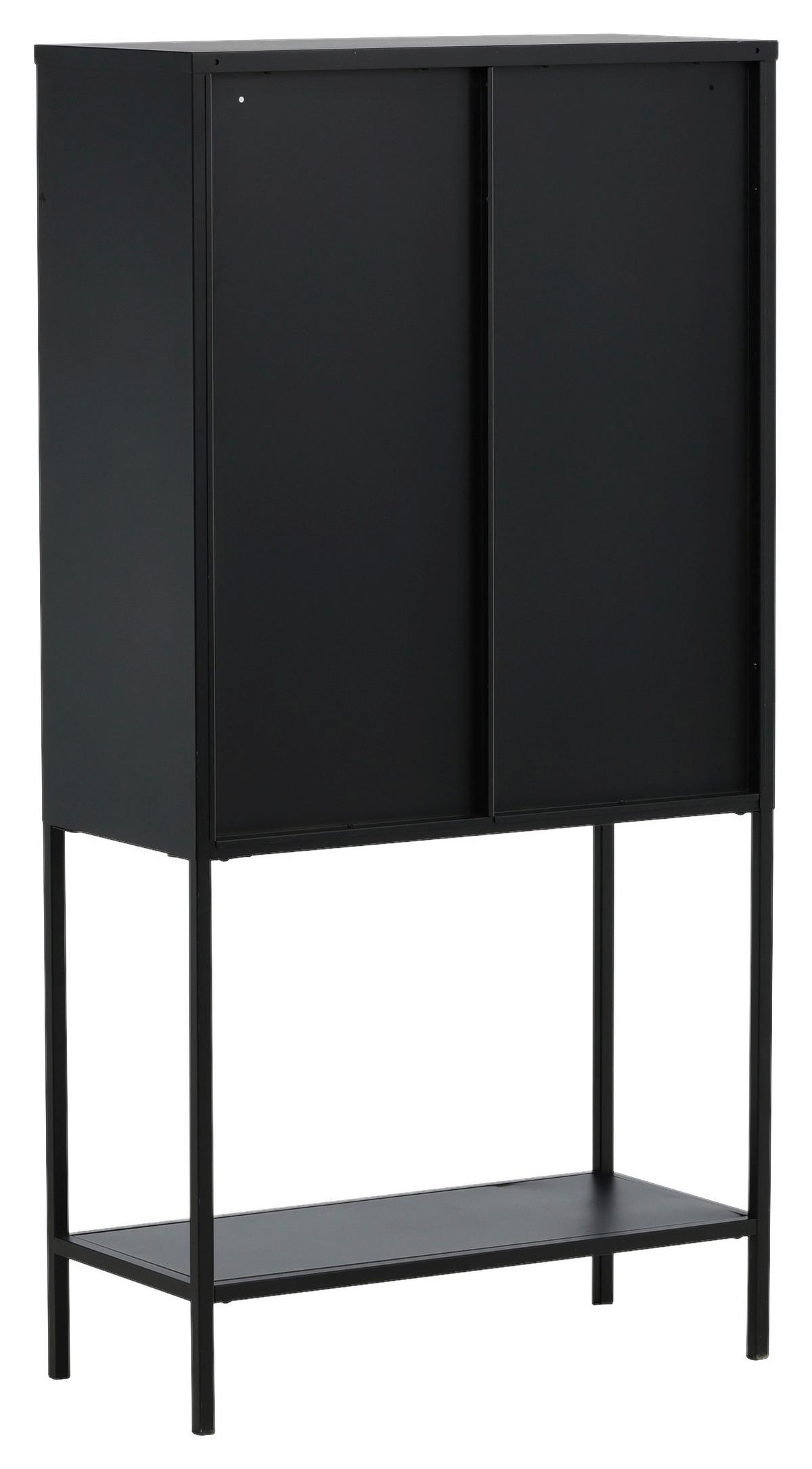 Vitrine Misha - Schwarz, Design, Metall (75/150/35cm) - Livetastic