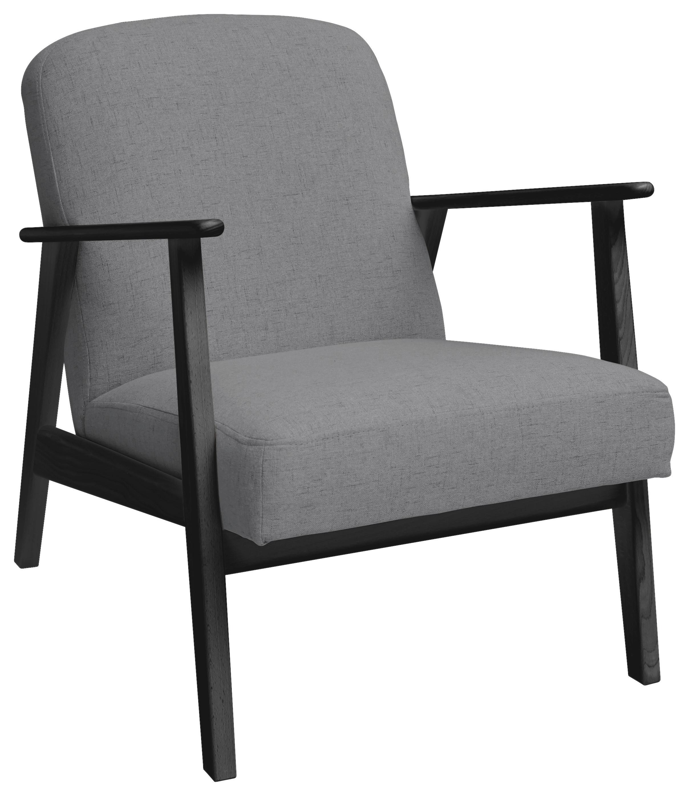 Sessel Retro - Schwarz/Grau, Natur, Holz/Textil (63/78/78cm) - Livetastic