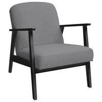 Sessel Retro - Schwarz/Grau, Natur, Holz/Textil (63ml) - Livetastic