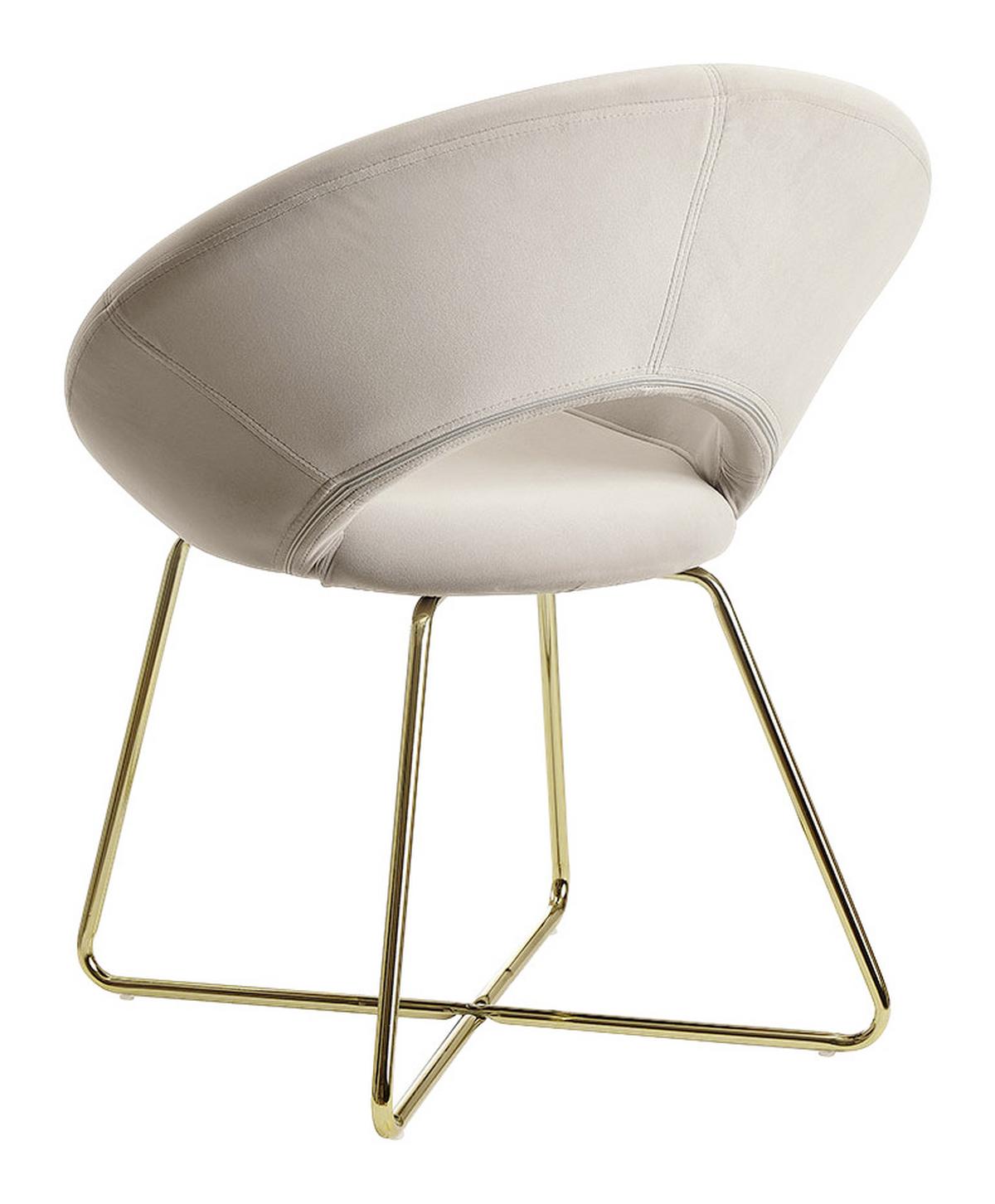 Jedálenská stolička s podrúčkami béžová - zlatá/béžová, Modern, kov/textil (57/83/60cm) - MID.YOU