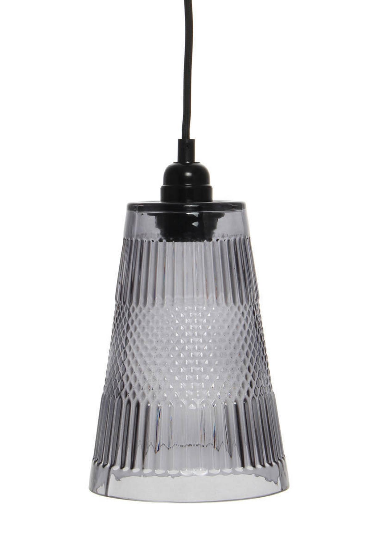 Hängeleuchte Palum H: 25 cm 1-Flammig - Grau, Trend, Glas (14,5/25/14,5cm) - Kayoom