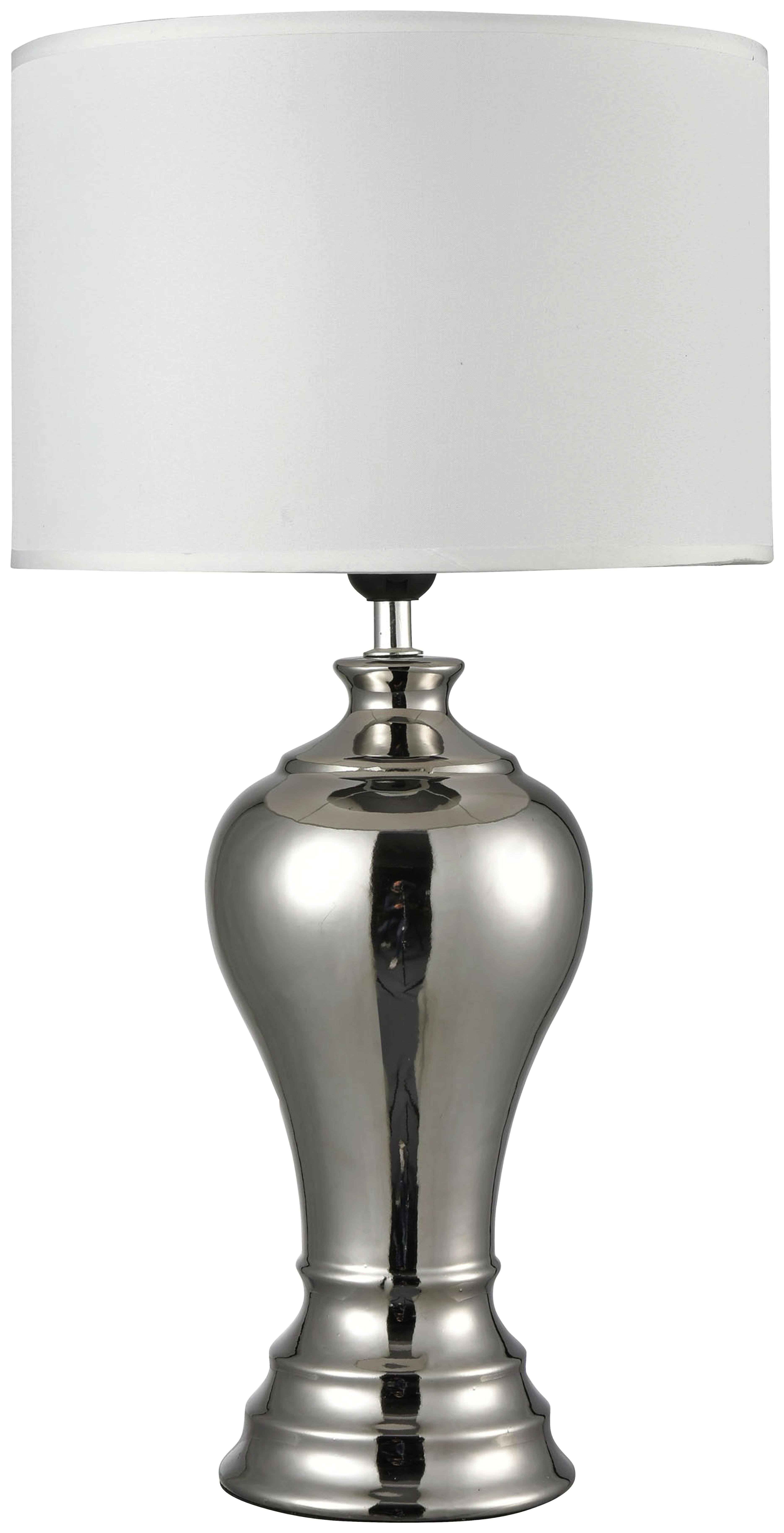 Tischleuchte Helga - Silberfarben/Creme, Basics, Keramik/Textil (30/60cm) - James Wood