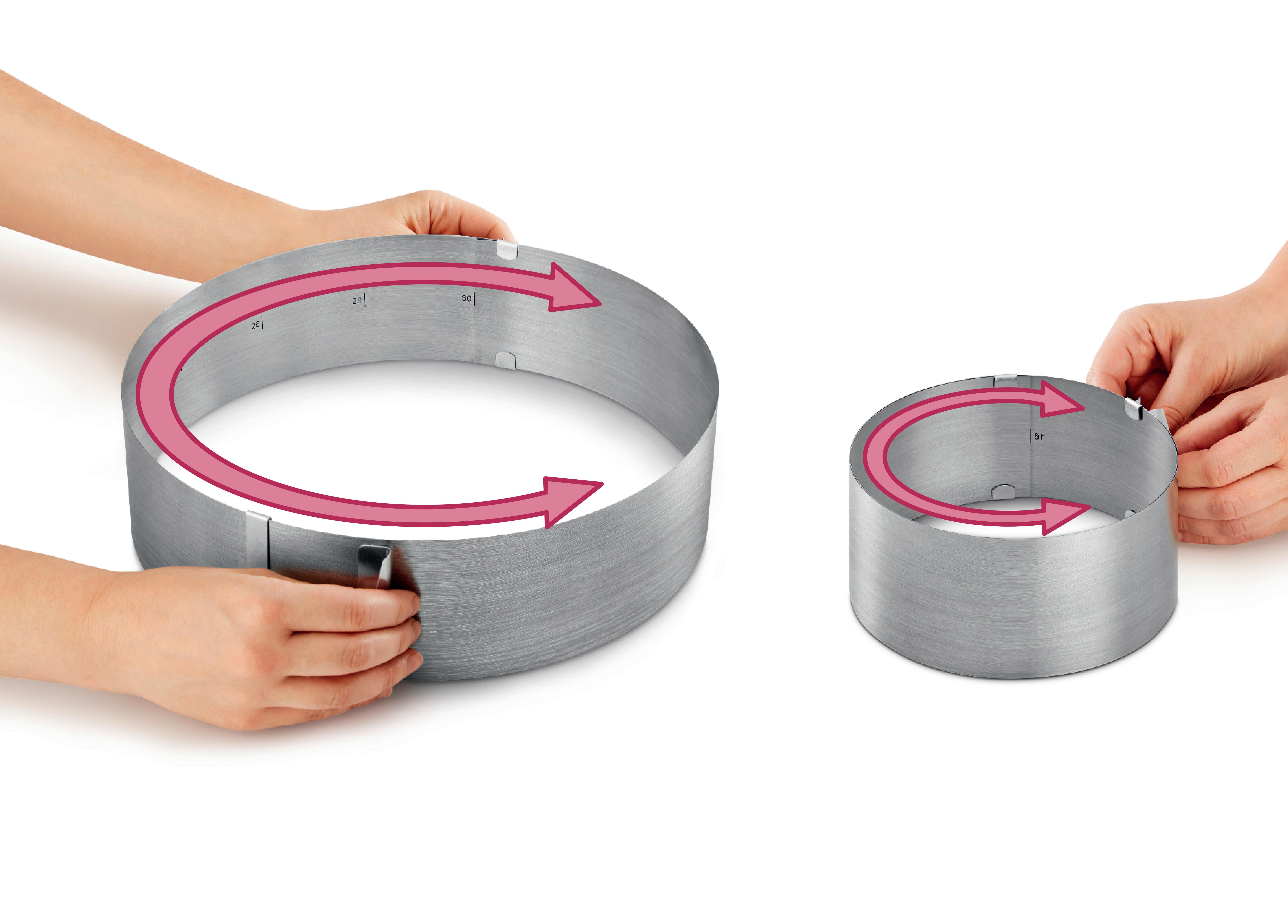 Tortenring Maeva Rund B/H. 16,5/8,3 cm - Edelstahlfarben, Basics, Metall (16,5/8,3cm) - Metaltex