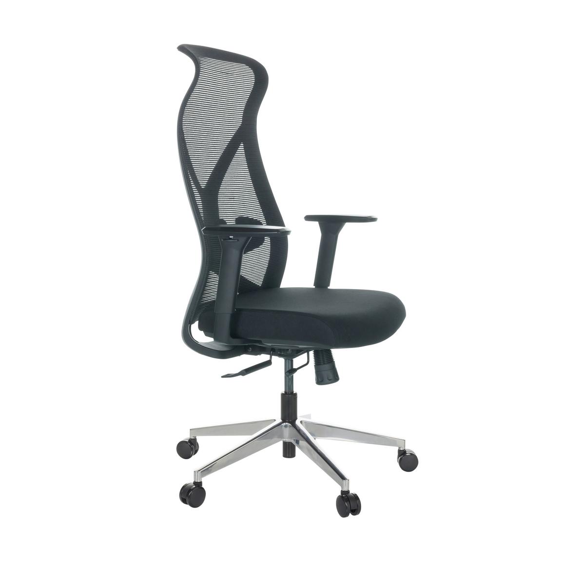 Drehstuhl Azurro B - Silberfarben/Schwarz, Basics, Kunststoff/Textil (69/119-128/60cm) - MID.YOU