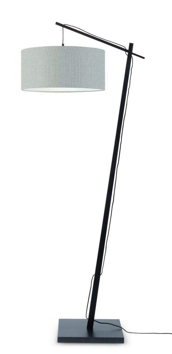 Stehlampe Andes Schwarz/ Hellgrau mit Fußschalter - Hellgrau/Schwarz, Design, Naturmaterialien/Textil (47/176/23cm) - Good & Mojo