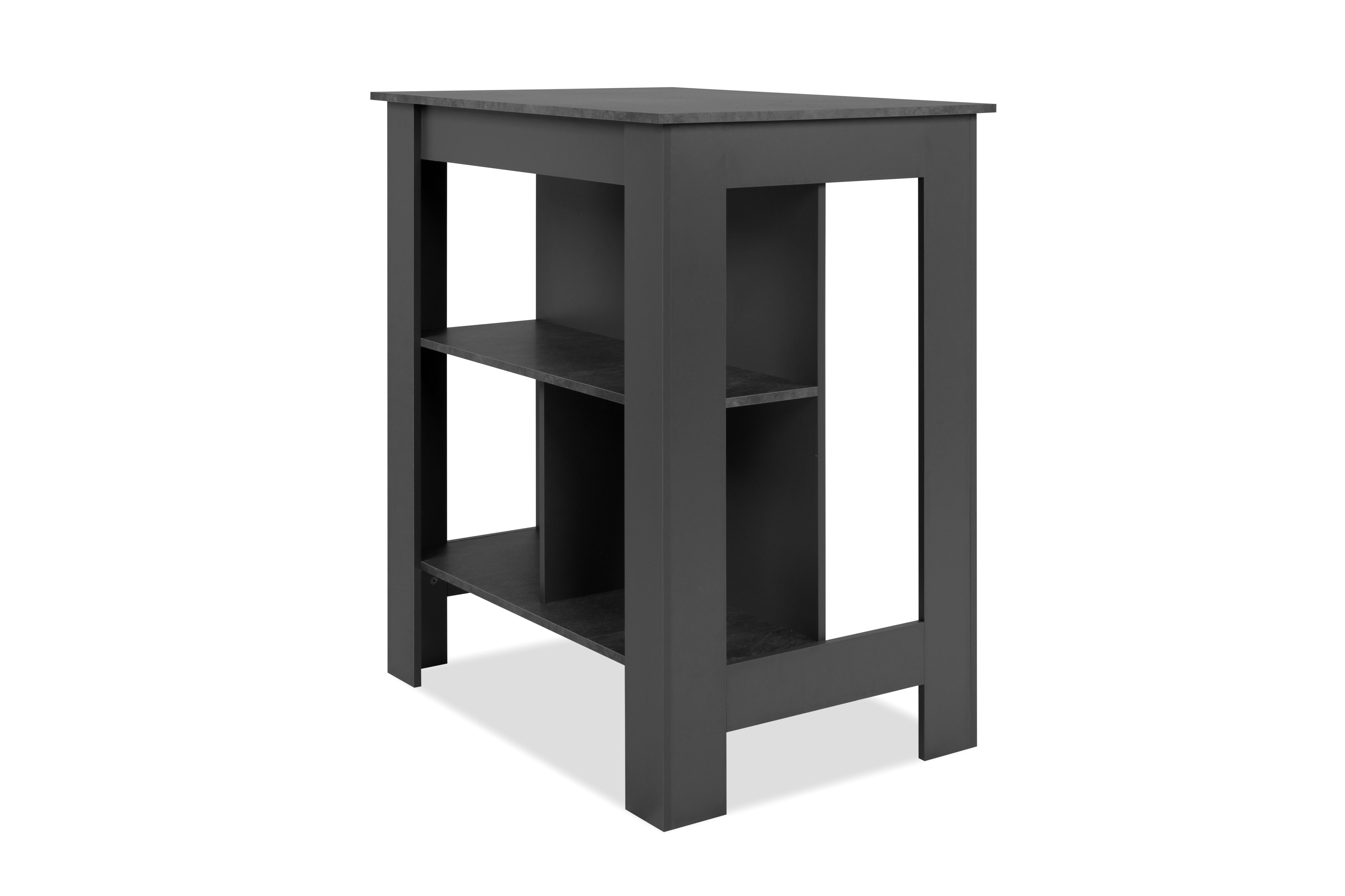 Bartisch Atlanta Anthrazit Dekor, B: 92 Cm - Schieferfarben/Anthrazit, Basics, Holzwerkstoff (92/106/68cm)