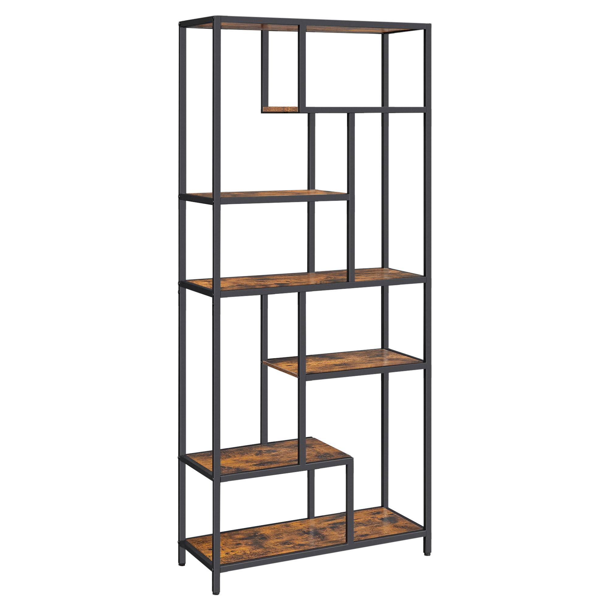 REGAL Regal B: 80 cm Braun/Schwarz - Schwarz/Braun, Trend, Holzwerkstoff (80/180/30cm) - Boxxx